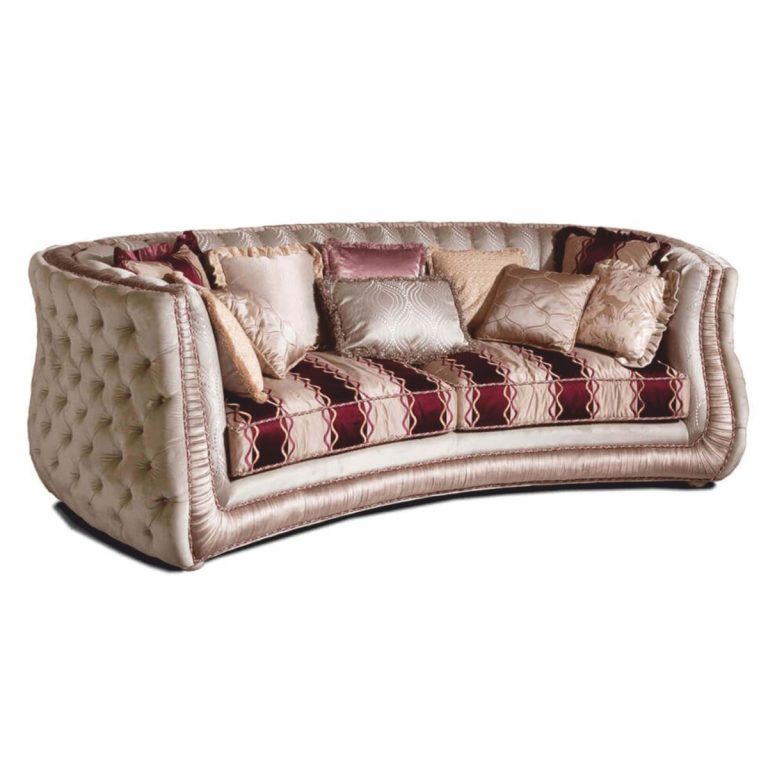 Canapé baroque 2 places de luxe crème / or / bordeaux 220 cm