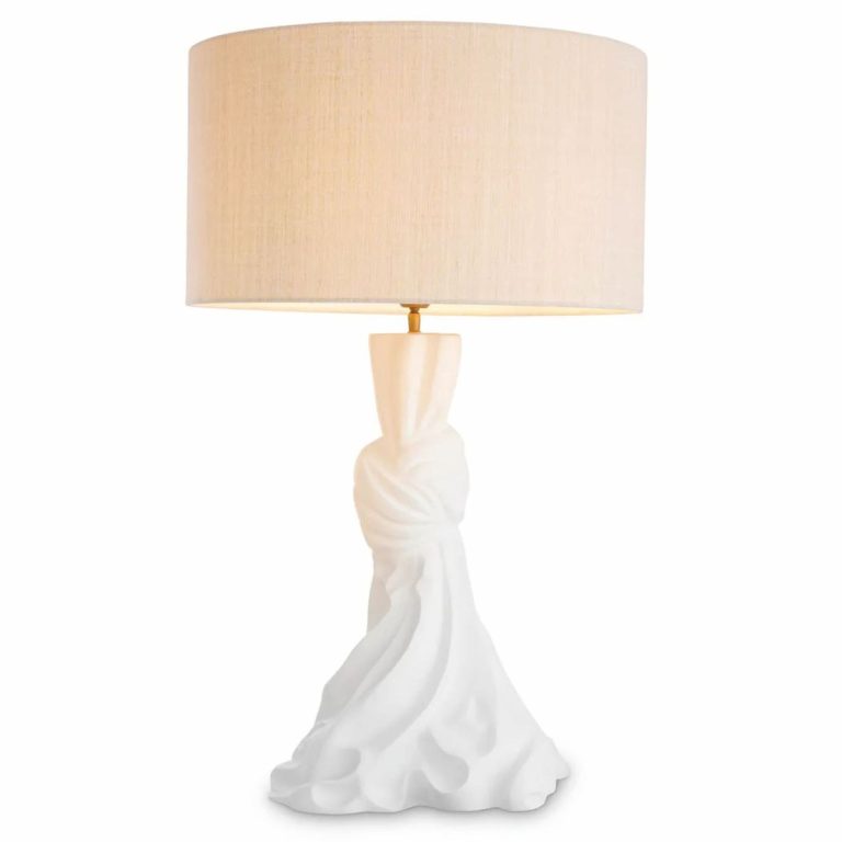 Lampe de table de luxe blanc / crème H. 88 cm