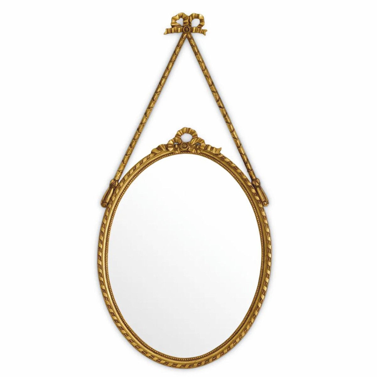 Miroir baroque de luxe en acajou or antique H. 111 cm