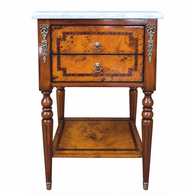 Table d'appoint baroque de luxe marron / blanc / argent H. 68 cm