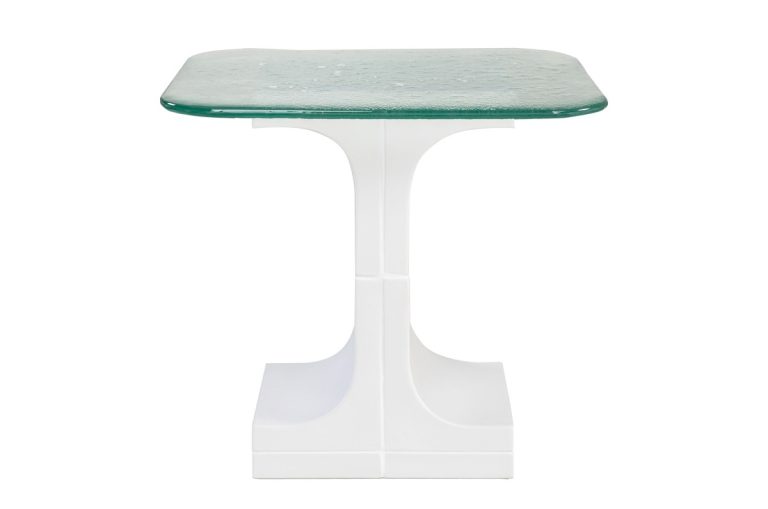 Table d'Appoint de Luxe Blanc Crème 50 x 40 x H. 46 cm