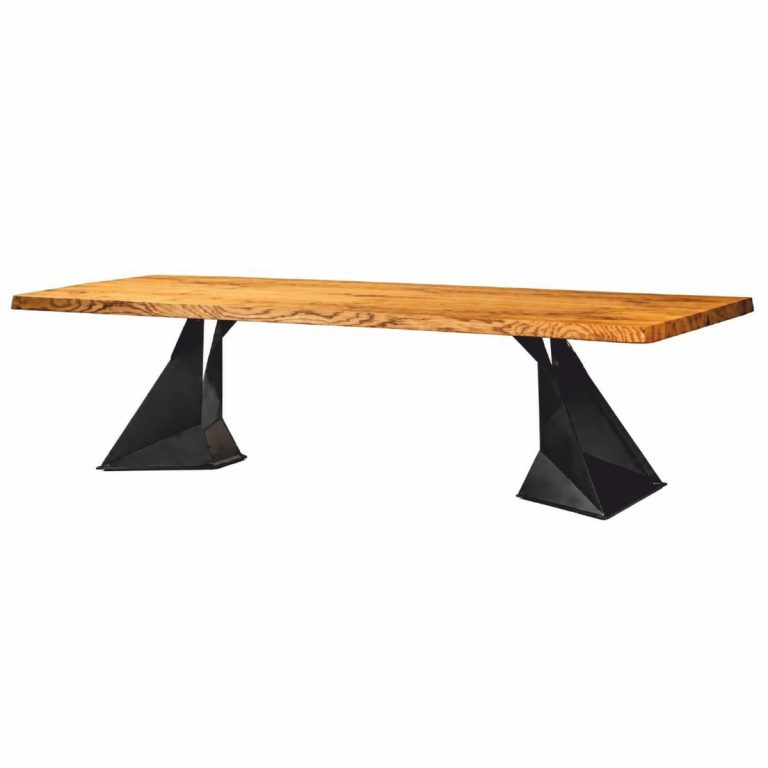 Table de salle à manger de luxe naturel / noir 300 cm