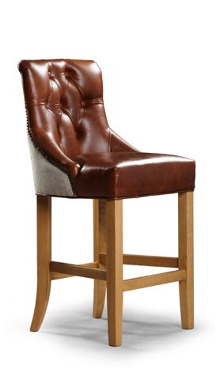 Tabouret de bar Chesterfield de luxe 53 x 55 x H. 110 cm