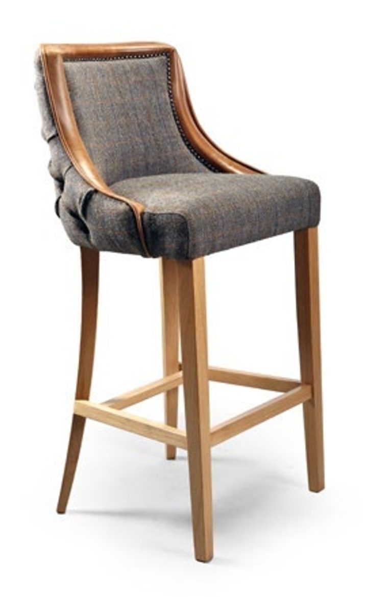 Tabouret de bar Chesterfield de luxe 65 x 62 x H. 100 cm